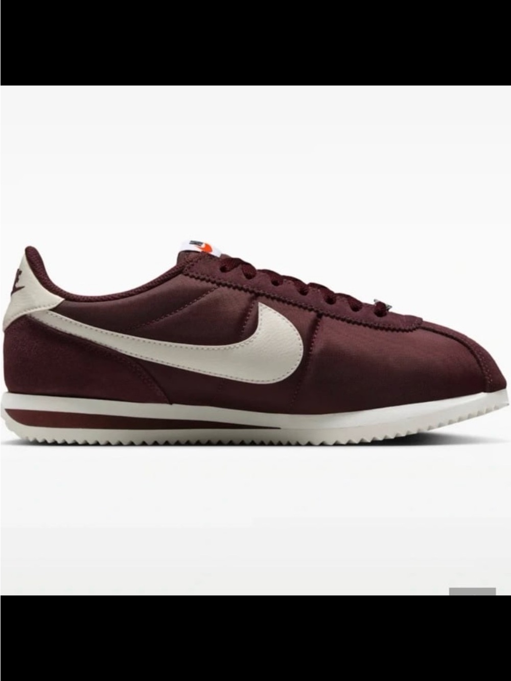 Nike Cortez Low TXT Woman’s Size 7.5 Burgundy Crush Sail Sneakers